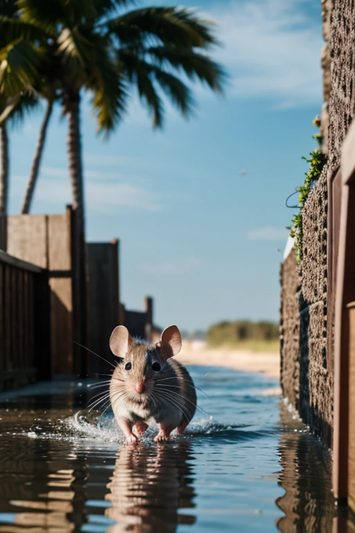 Mouse run in water