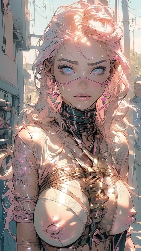 (((Full body latex bondage suit))),(((masterpiece, Highest quality))),(((alone:1.2))),(((One Girl:1.2))),32K Wallpapers, Very detailed,(((((portfolio))))),(((((close))))),(((((Breast augmentation))))),((((More angles)))),(((highlight))),(((completion. Detailed face))),((((Very talented)))),(((((The most complex machine))))),(((Genius Mechanic))),((Overall colorful)),(((((Huge breasts,Browsing Caution,((BDSM)),((Ripped latex bondage)),Erect nipples,Transparent chest,Pink nipples,A woman experiencing orgasm,,grab penis with hand,Sweat coming out of penis,Realistic Face,Beautiful image quality,Woman having sex,Beautiful face,Beautiful eyes,
