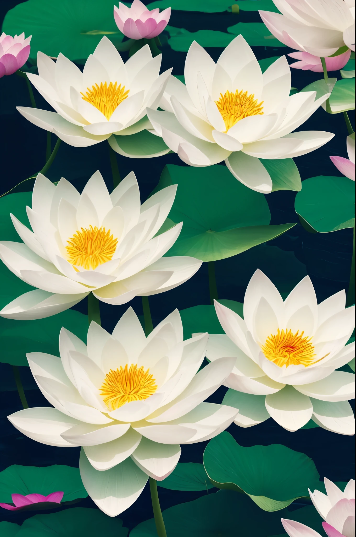 there are many white flowers that are glowing in the dark, an airbrush painting by Li Song, tumblr, psychedelic art, beautiful flowers and crystals, glowing flowers, beautiful!!! digital art, magical flowers, luminous flowers, surreal waiizi flowers, with lotus flowers, magical colorful flowers, beautiful depiction, ethereal!!! ultra realistic, glowing delicate flower, lotus flowers