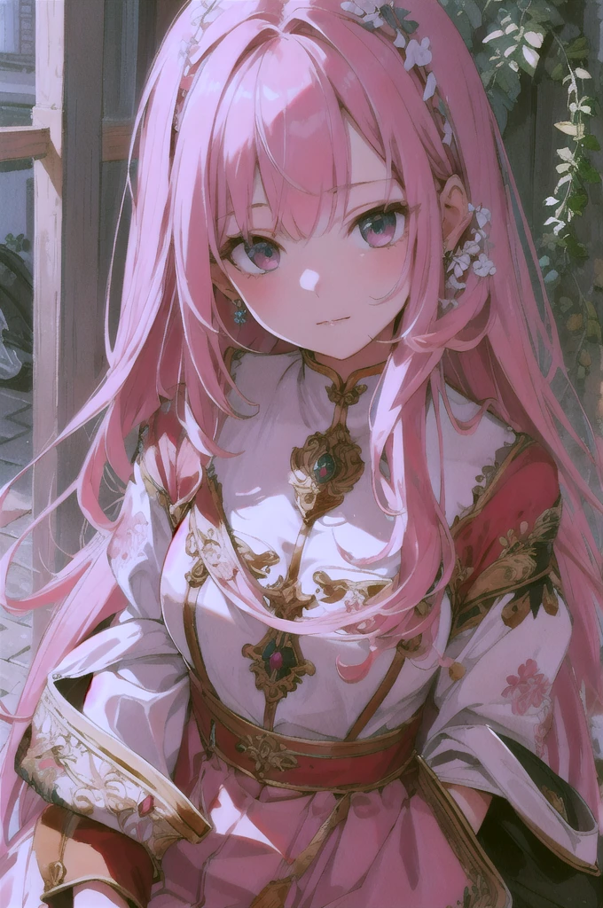 Highest quality, Ultra-high resolution, Beautiful face in every detail, masterpiece, beauty, Precision, Detailed illustrations,Pink Hair,rest one's chin on one's hand,look down,Baby Face,arrogant,Taunt,profile,Oblique angle,Nihilistic smile,hoodie,strong,Rape Eyes,dark,Illness,