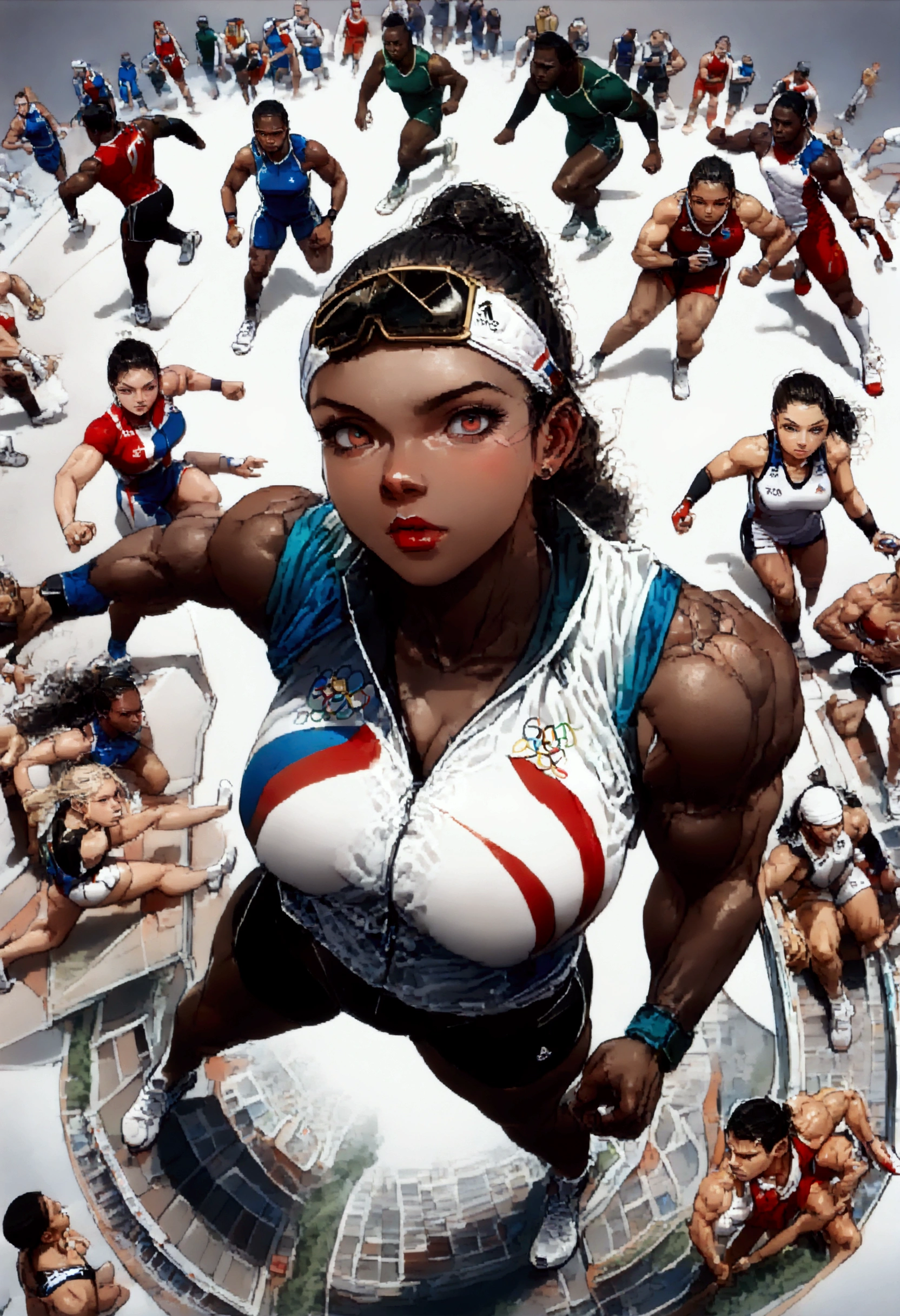 
(commercial poster of Olympic:1.5),quality\(masterpiece, best quality,8k,wallpaper of extremely detailed CG unit,hight resolution,top-quality,top-quality real texture skin,hyper realisitic,increase the resolution,RAW photos,best qualtiy,highly detailed,the wallpaper\), BREAK ,olympic athletes\(ATHLETICS,BASKETBALL,BOXING,CYCLING,FOOTBALL,GOLF,JUDO,MARATHON,RUGBY,SKATEBOARDING,SPORT CLIMBING,SURFING,SWIMMING,VOLLEYBALL,WRESTLING\),(showcase of the athletes:1.3),many human race,many nationality,(muscular),(full body:1.3),dynamic pose,(dynamic angle), BREAK ,background\((logo\(olympic\):1.3),simple, powerful, energetic, impressive\),(from above:1.6),longshot, isometric view