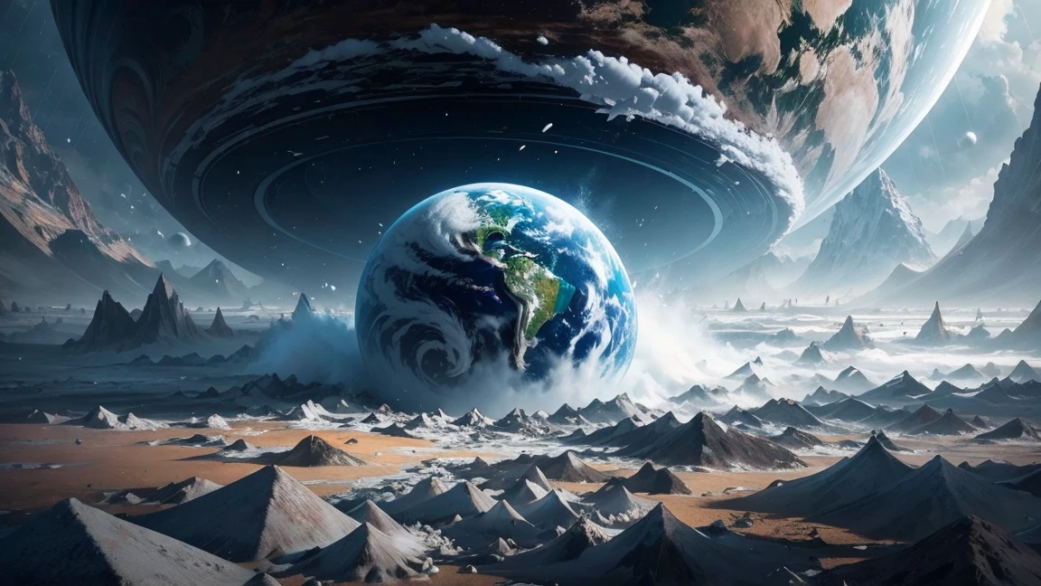 Earth engulfed in a chaotic mix of hail