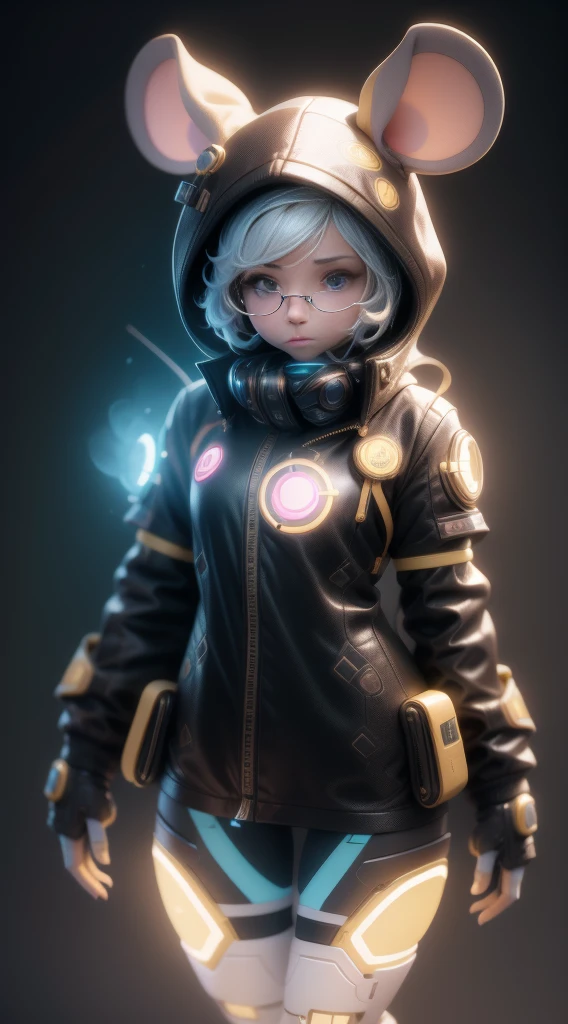 Mouse in a jacket, Full Body Lesbian, Cinematic lighting effects, 3D Art, Cute and quirky, Fantasy art, Bokeh, Written by hand, Digital Painting, Soft lighting, 4K resolution, Photorealistic Rendering, Very detailed cleaning, A photorealistic masterpiece, Professional photography, Simple space background, Flat white background, Equal length method, vivid vector