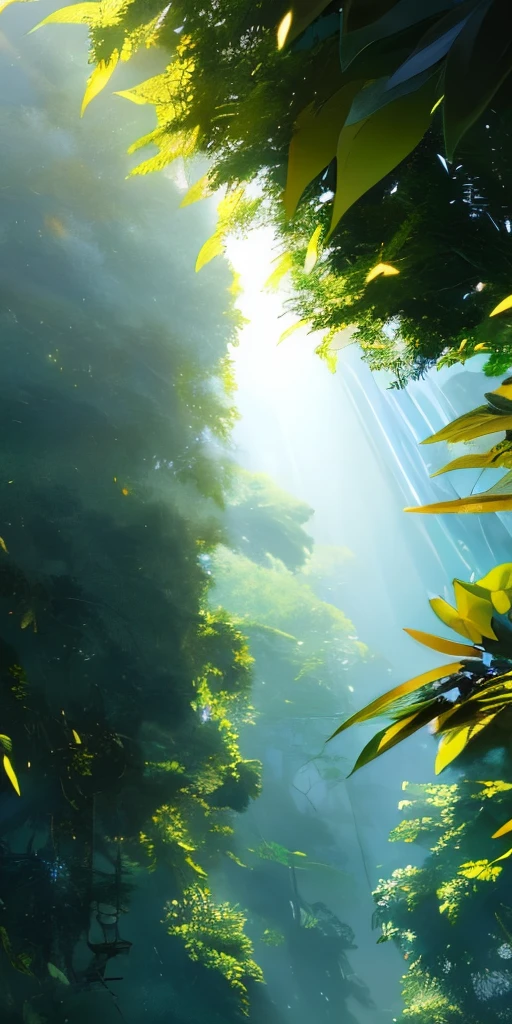 Digital Illustration, detailed and intricate, Dense jungles filled with exotic plants and animals, Sunlight shines through the tree canopy,Produces a mottled effect. The style of Yoshitaka Amano and Hayao Miyazaki, masterpiece, proportional, detailed, Popular on artstationh, Beautiful Lights, Practical, complex, Awards, 4K, Highest quality Award-winning, 4K digital in the style of Yoshitaka Amano. detailed and intricate depiction of a zombie apocalypse, The chaos and drama of the scene are captured masterfully. Beautiful Lights and cinematic composition make this piece a true masterpiece, Popular on artstationh