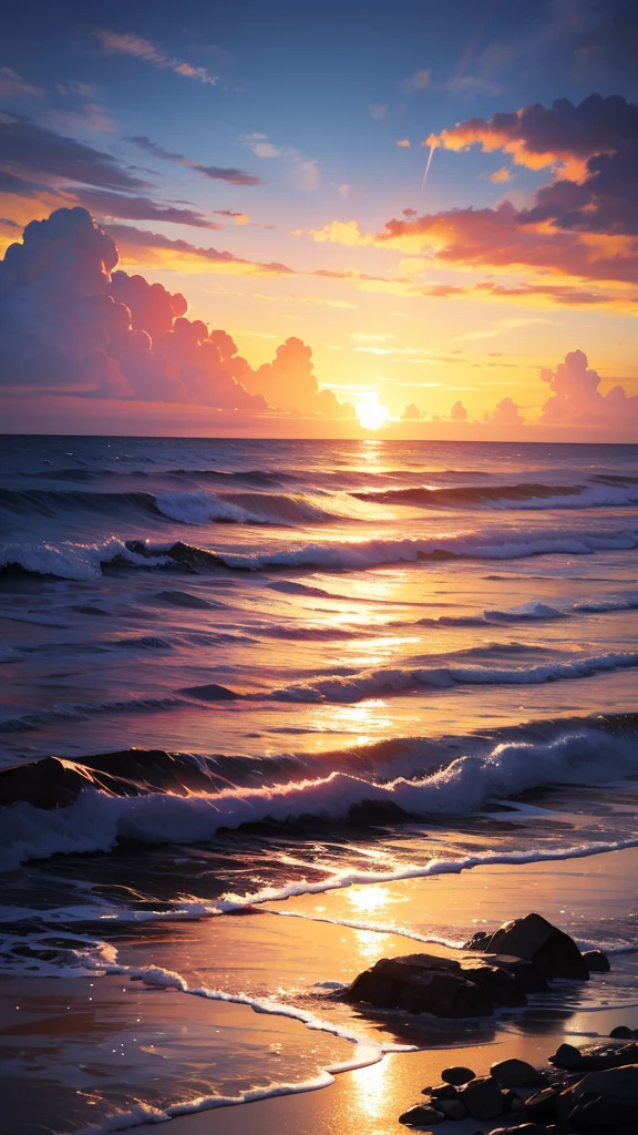 Background, clean, wallpaper, emotional, 4K, lapping, evening, light reflected in waves,