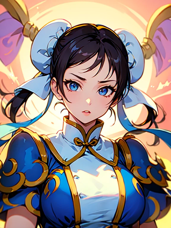 Chun-Li&#39;s face Cat ears Red Chinese clothes Sitting and smiling Anime style  