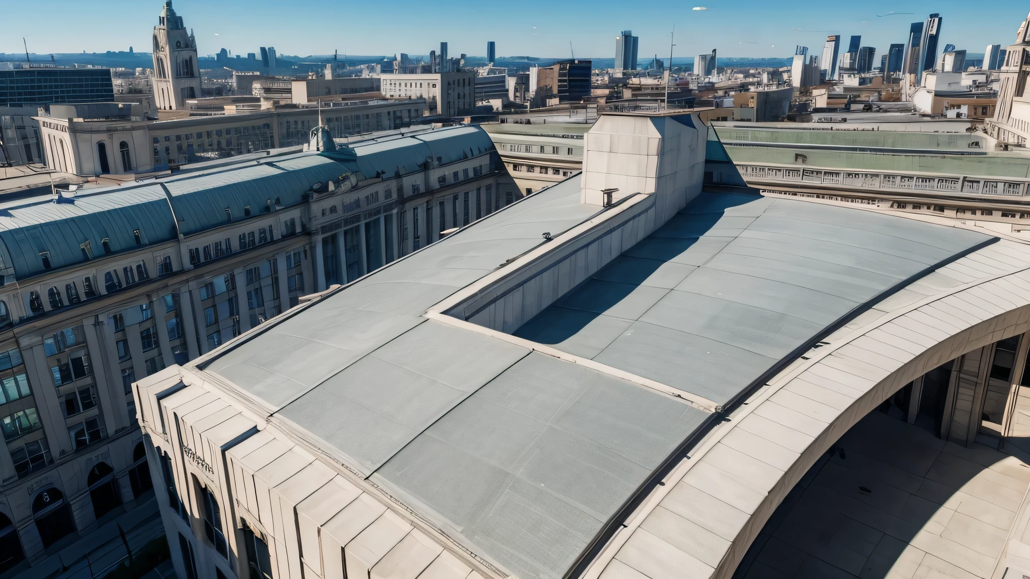 City hall building roof empty background