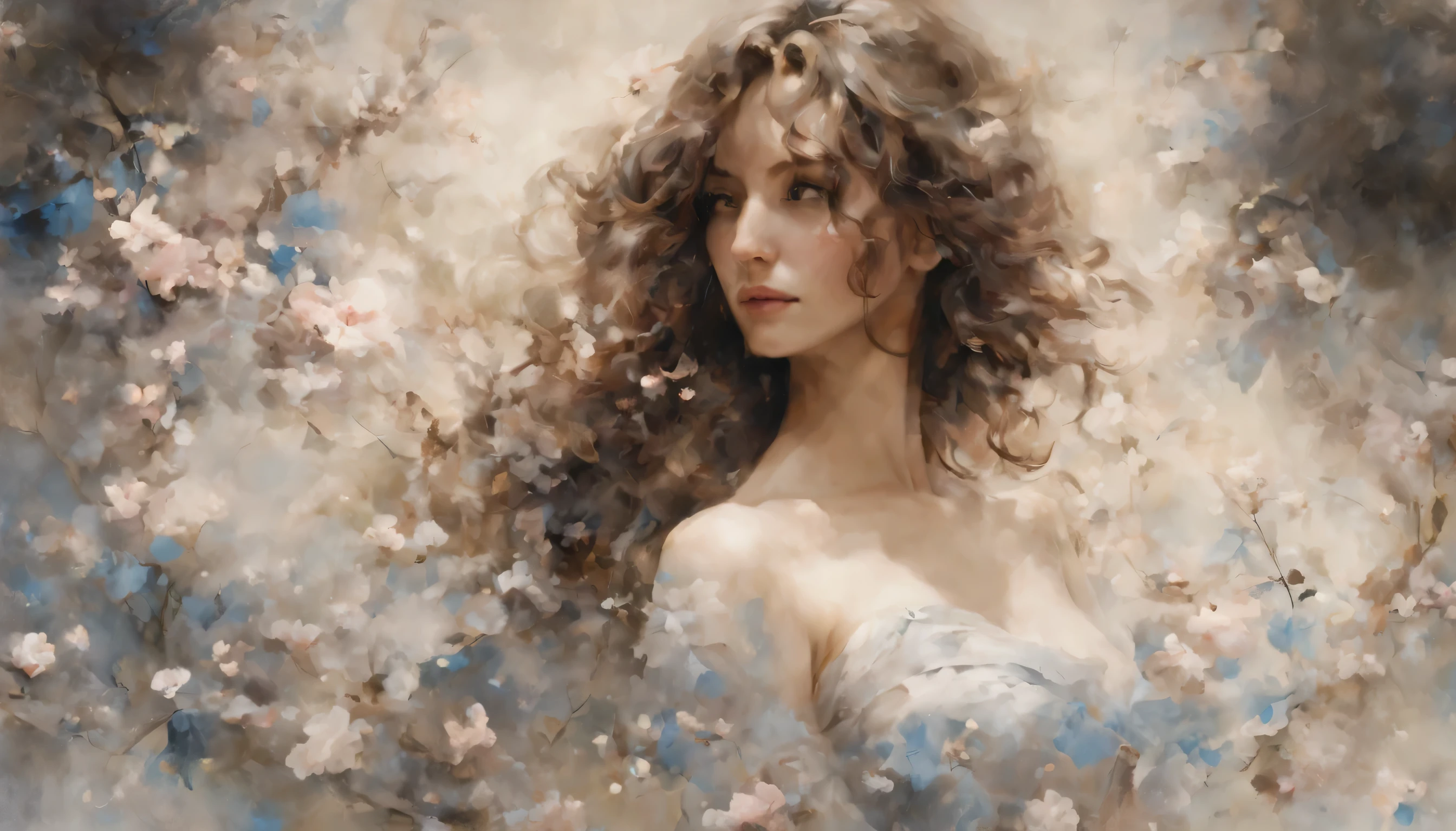 1 girl "Jennifer Grey com vestido vinho longo", (Jogo King Card:1.5, simetria rotacional),Stephen Gammell,(cowboy shot), Minimalist compositions, requintada armadura de cristal,Fio Eletroluminescente, magic sparks, enchanted magical fantasy. Peach Blossom Land, heaven, Jogo CG, Hand Painted Style, 8k, Ultra HD | | |, arte digital conceitual, Azure azul e cinza,(Very detailed, Reasonable design, linhas claras, Alta nitidez, melhor qualidade, master part, 4k ).