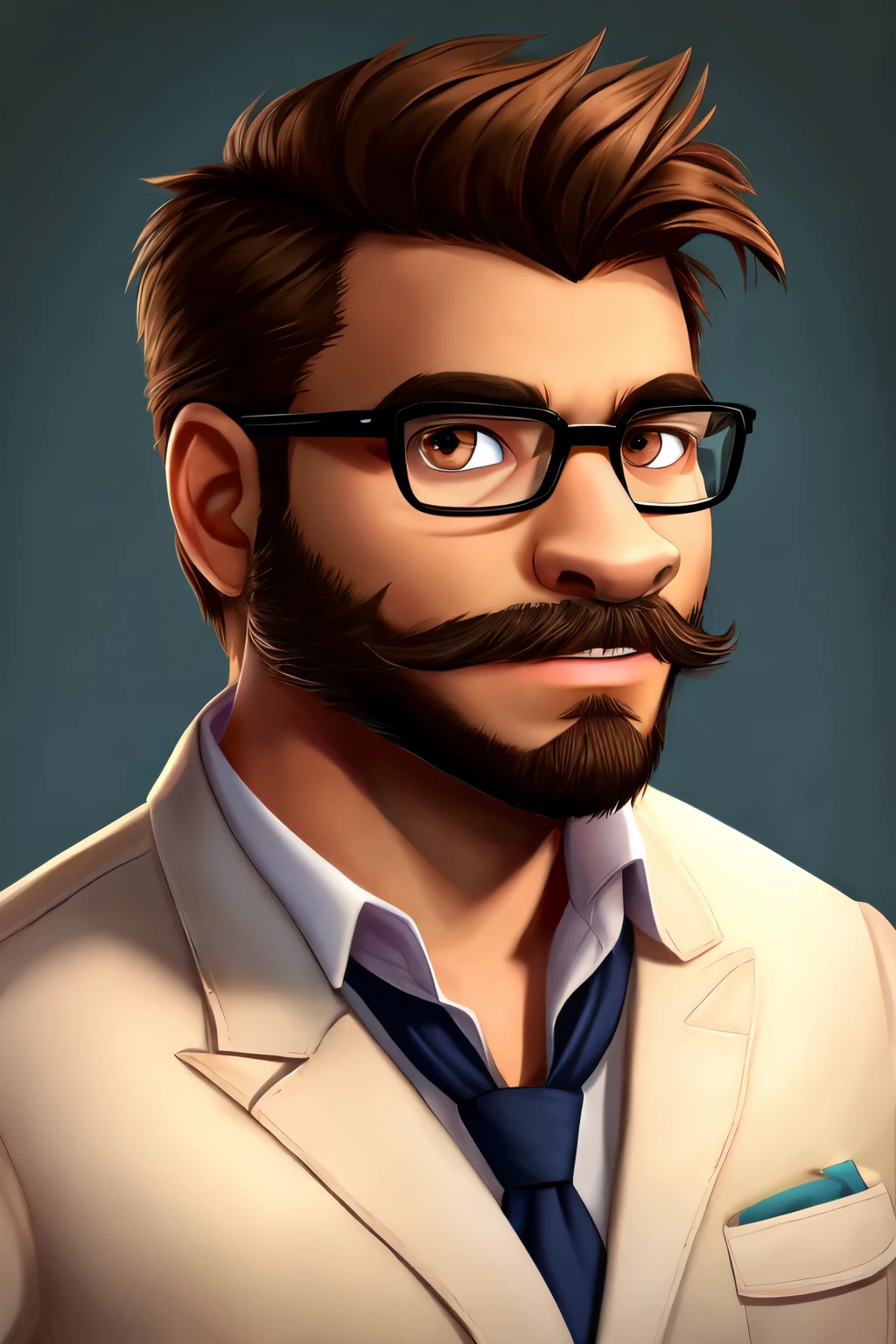 man with short beard and glasses brown hair brown eyes emote twitch