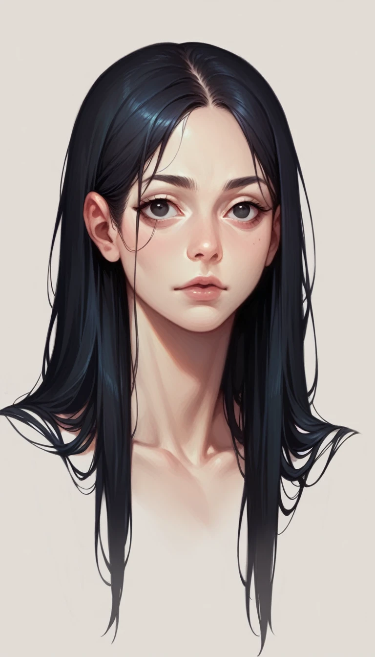 expressive eyes, perfect face,detailed body, Long black hair,black eyes,rectangular figure(best quality:1.4),