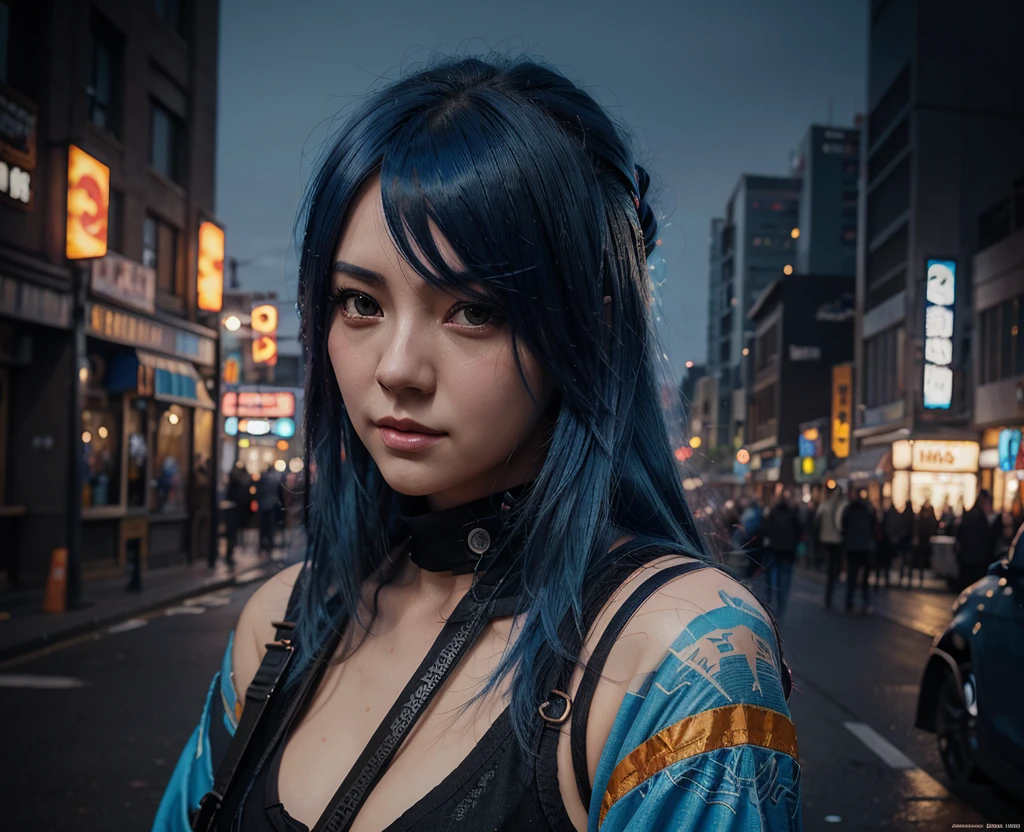 There is a blue-haired woman, Guweiz style art, Guweiz, beautiful character painting, Guweiz in ArtStation Pixiv, Guweiz in Pixiv ArtStation, stunning anime face portrait, beautiful digital art, Wlop Rossdraws, Guweiz Masterpiece, detailed digital anime art