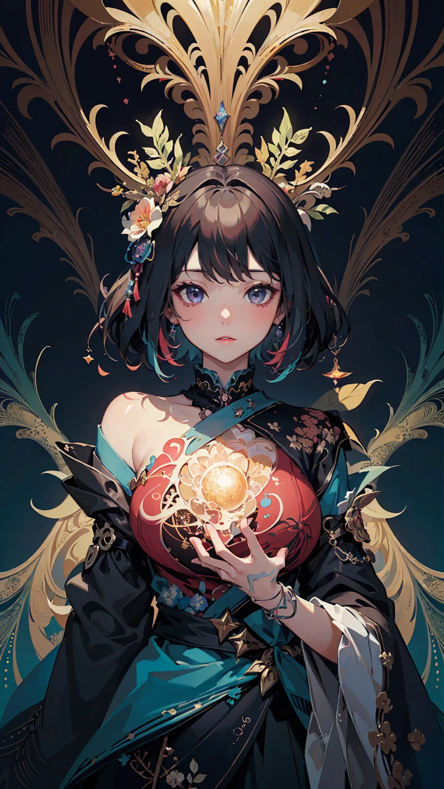 (masterpiece, Highest quality, Highest quality, Official Art, beautifully、aesthetic:1.2), (One girl), Very detailed,(Fractal Art:1.3),colorful,Most detailed
