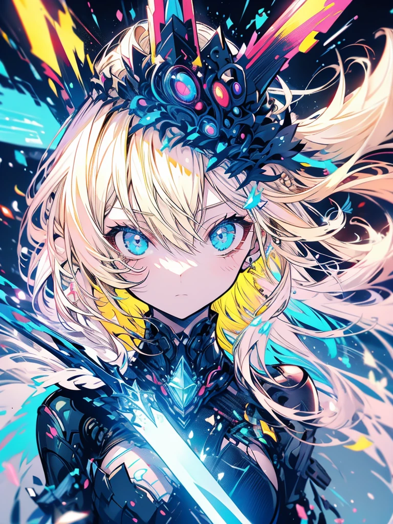Blonde girl spear light cute