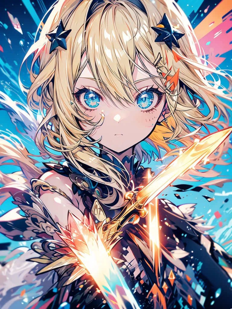 Blonde girl spear light cute