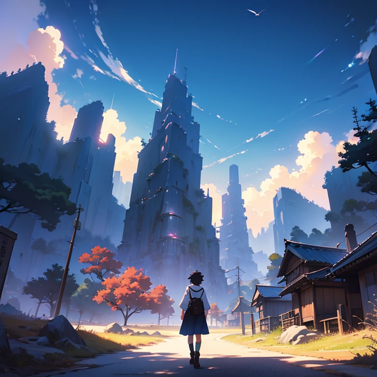 Cool landscape, masterpiece Professional photography,　anime, Fantastic landscape, 日本のanime映画風, mysterious, A scene reminiscent of Makoto Shinkai&#39;s, masterpiece　Professional photography,　anime, Fantastic landscape, 日本のanime映画風, mysterious, Inspired by Makoto Shinkai, shaved ice, The character &quot;cool&quot; in the middle
