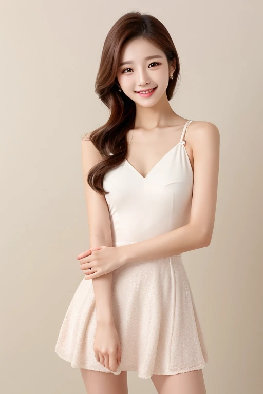 South Korea　Beauty　clothes　smile　White background