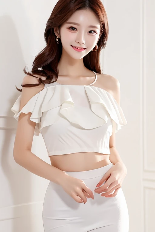 South Korea　Beauty　clothes　smile　White background