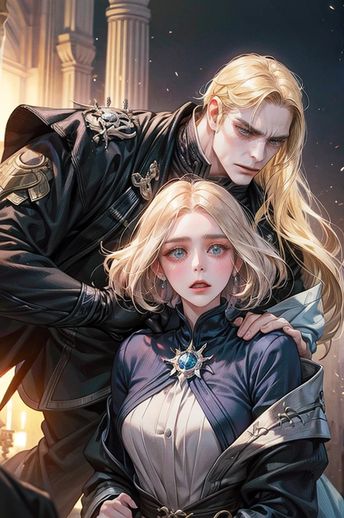 A woman looking like Elizabeth Olsen fighting with a man looking like Michael Fassbender