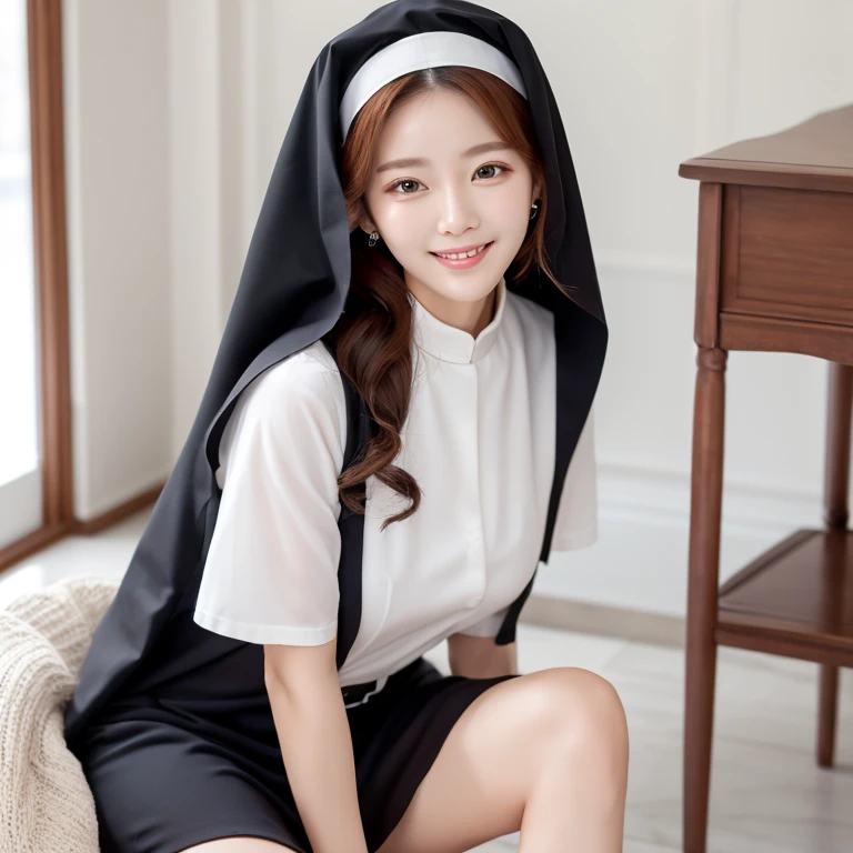 South Korea　Beauty　clothes　smile　White background Xixi teacher 🍑📚
（Nun Version）