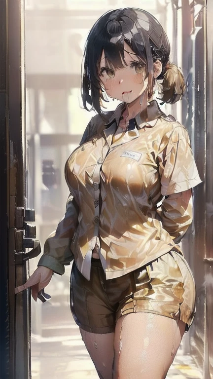 (must be follow these prompts:2.2),masterpiece,best quality,extremely detailed,(in her clothing:3.0),(in her formal styled business suit clothing:2.6),(adorable expression:2.5),(usual face:2.2),(displayed one girl on single picture:2.4),(black hair:2.1),(A short, slightly plump new employee in a business suit working in modern Tokyo:2.2),(The new employee is short and wears a business suit that looks ready to burst.:2.1),(A cute moan like a young girl:2.1),(The new employee was covered in very light amber-colored semen that had soaked into his clothes.:1.9),(The new employee is wearing a business suit that has been stained with a slightly brownish-yellowish stain from a previous .:1.8),(The new employee&#39;s breasts, covered by her business suit, are bulging out due to her strong sexual desire.:1.9),(Lewd love juices dripping down the inner thighs of his dark grey trousers:2.1),(in her clothing massively ejaculated:2.6),(in her clothing over and over again ejaculated:2.4),(seminal frousy girl:1.9),(in her clothing unbelievably ejaculated:2.4),(men's elected twangers were inserted her:2.3),(in her clothing massively ejaculated:2.2),(A new employee with a plump, round body:2.3),(she was already stroked up to the depth intervaginal sensual spot:1.7),(notably buldged up her inner labia majora:2.6),(A young, shy moan:1.5),(having big breasts in her clothing:2.5),(A new employee with a very innocent look while working in the office:2.3),(The new employee is short but has a slightly plump body.:2.1),(The crotch of his dark grey trousers is heavily discolored with love juice stains.:2.5),(The new employee is convulsing and dripping love juice from her pussy, which is hidden under her pants.:1.8),(The new employee&#39;s dark grey trousers, tightly encircling her plump thighs, are damp with lascivious secretions.:1.9),(The new employee endures the slush between his legs by keeping his dark grey trousers on tight.:2.5),(The corner of a young girl&#39;s body々A new employee whose entire body was toyed with by the lewd urges that wriggled wetly.:1.7),(A new employee who is always holding his crotch over his dark grey trousers:1.7),(A moan filled with childish embarrassment:1.5),(The new employee&#39;s suit-covered breasts and nipples are bulging with lust.:1.8),(The new employee&#39;s lewd body beneath her clothes is swelling slightly with her lascivious reaction.:1.6),(The new employee works very diligently.:2.5),(The new employee has short, thick legs.:2.2),(first time々New Employees:2.2),(she looks like japanese idol:2.3),(The dark grey trousers are made of a durable fabric that will never tear.:4.3),(Her bursting breasts are completely hidden under a dark grey office suit:2.4),(she looks like a lolita:2.0),(All of this happened to the new employee himself, not anyone else.:2.1),(Slimy semen was leaking from the crotch area of his dark grey trousers.:1.6),(tough business suit:2.2),(Make sure to depict the face:5.3),(Calm expression:4.3),(Innocent face:3),(The story focuses on just that one new employee.:3.3),(The only characters that appear are the new recruits.:4.2),(Portrait Style:5)