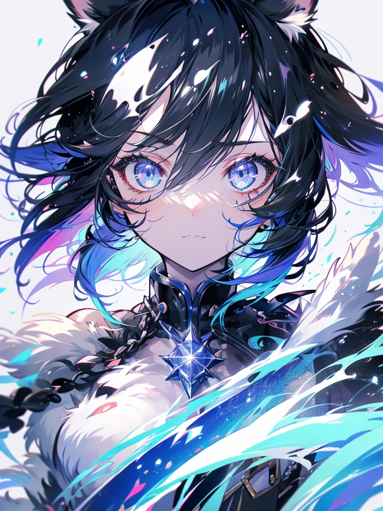 girl, furry ears, claws, tail, acceleration, wind, magic, wind magic, black hair, scratch, cute