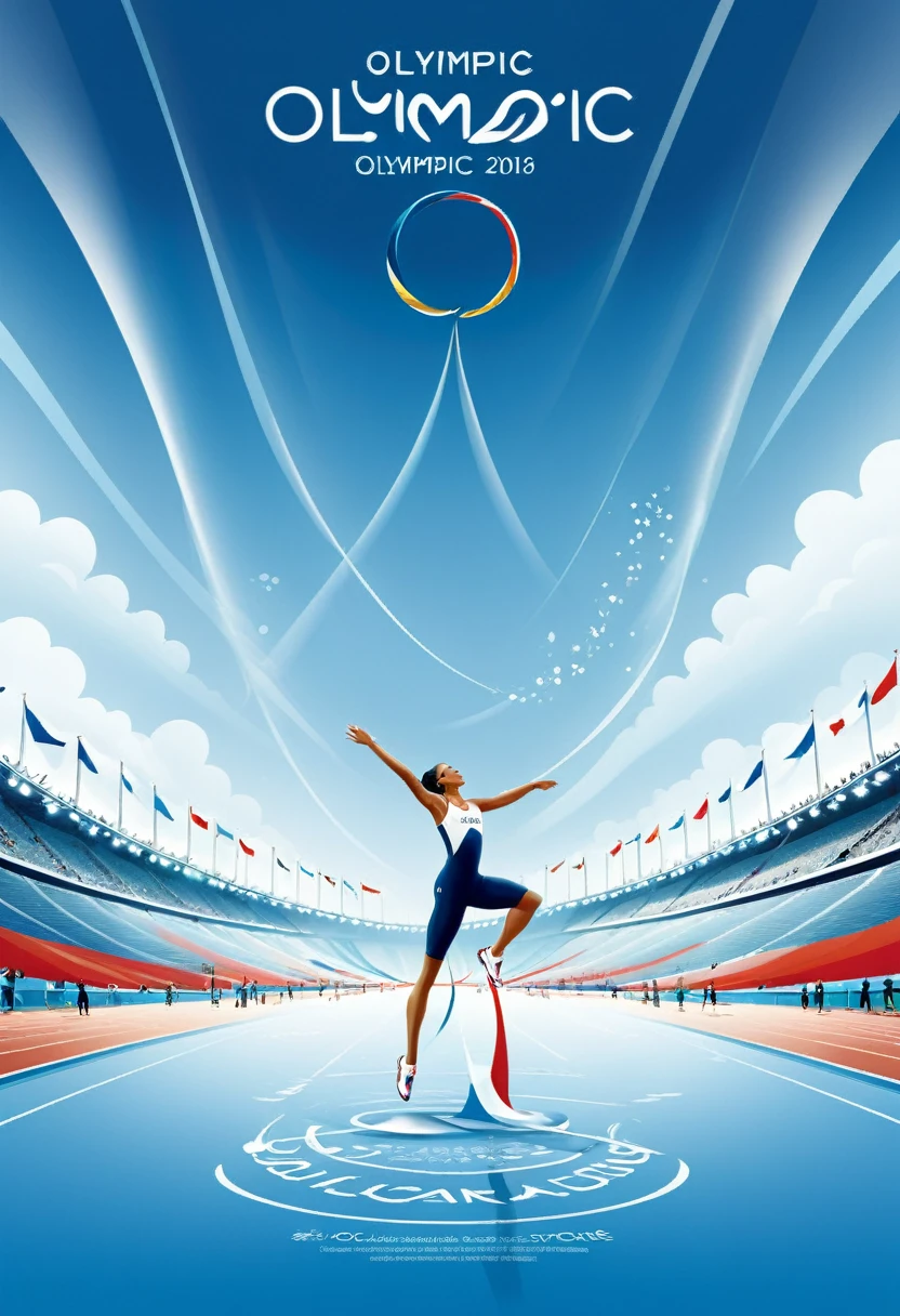   
                    Exquisite Olympic cover design,High-definition and detailed master artwork. Vector artistic effect, delicate dynamic color illustration, Olympic official picture, Parisian elements, French Olympic Games elements are bright.  Liveliness and harmonious dynamics、Pure expression，Highlight simplicity and clarity of form， Simple and modern