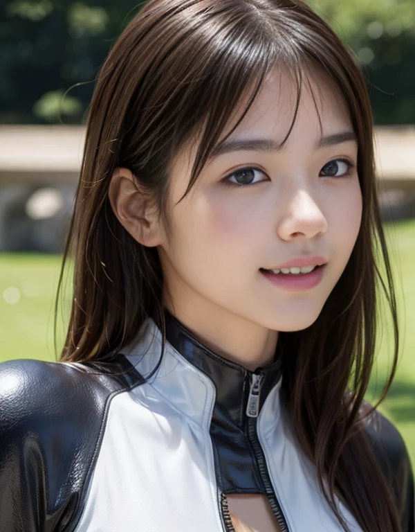 (1 girl)、highest quality、masterpiece、超A high resolution、(Photoreal:1.4)、Raw photo、1 girl、wet hair、hot、Sweat、(Zhao wearing a shiny rubber wetsuit)、Female Divers、long sleeve,、rubber diving gloves、Portrait、Shadow、octane rendering、8K、super sharp、Metal、intricate decorative details、Japan details、very intricate details、realistic light、(smile)、shining eyes、towards the camera、Small LED、Close-up