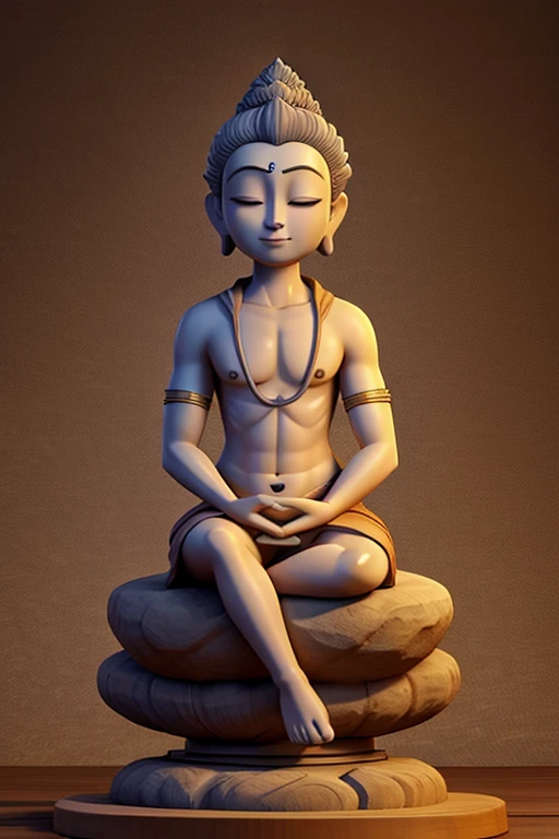Bodhisattva in Cloth、Thinker Pose、Eyes closed