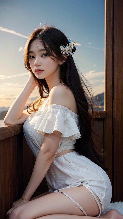 Highest quality, masterpiece, Ultra-high resolution, I'm at the beach, Under the moonlight, 1 full moon, Strong winds, (Realistic:1.4), Beautiful woman (Attractive Russian Model、Nata Lee)),(( Red Lingerie)), (See-through gown), Cleavage, Camel Toe, Large Breasts, Camel Toe, Light blonde hair, Curvy waist, Slim Abs, Glowing White Skin, Captivating smile, Bokeh, Rear view