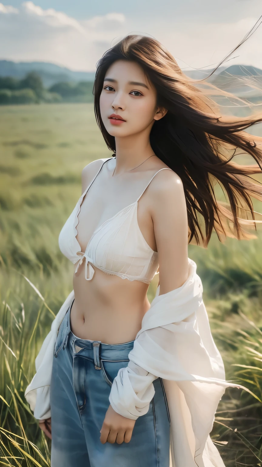 ((Best Picture Quality, 8k, tmasterpiece:1.3)), 1girl, Lace lingerie big breasts,Snowy peaks are half exposed,Plump buttocks,Jade legs apart,Eyes like silk,Sakura's lips opened slightly,Panting,Loose hair,Glowing with water,Delicate skin,Slightly warm face,The fabric is messy,The action lingers,Wide depth of field,Soft light and shadow,Butterflies flutter,with petals falling,Bokeh,Color gradation,Fine color grading,Polyangular action,Slow speed,Smoky atmosphere,Tone harmony,Special effects glow,Precise masking,The leaves swayed,Flowing clothes,The fabric is uneven,Wrinkle natural,hair movement,Subtle expressions,The picture is smooth,with beautiful colors,extreme hight detail,Exquisite and vivid。