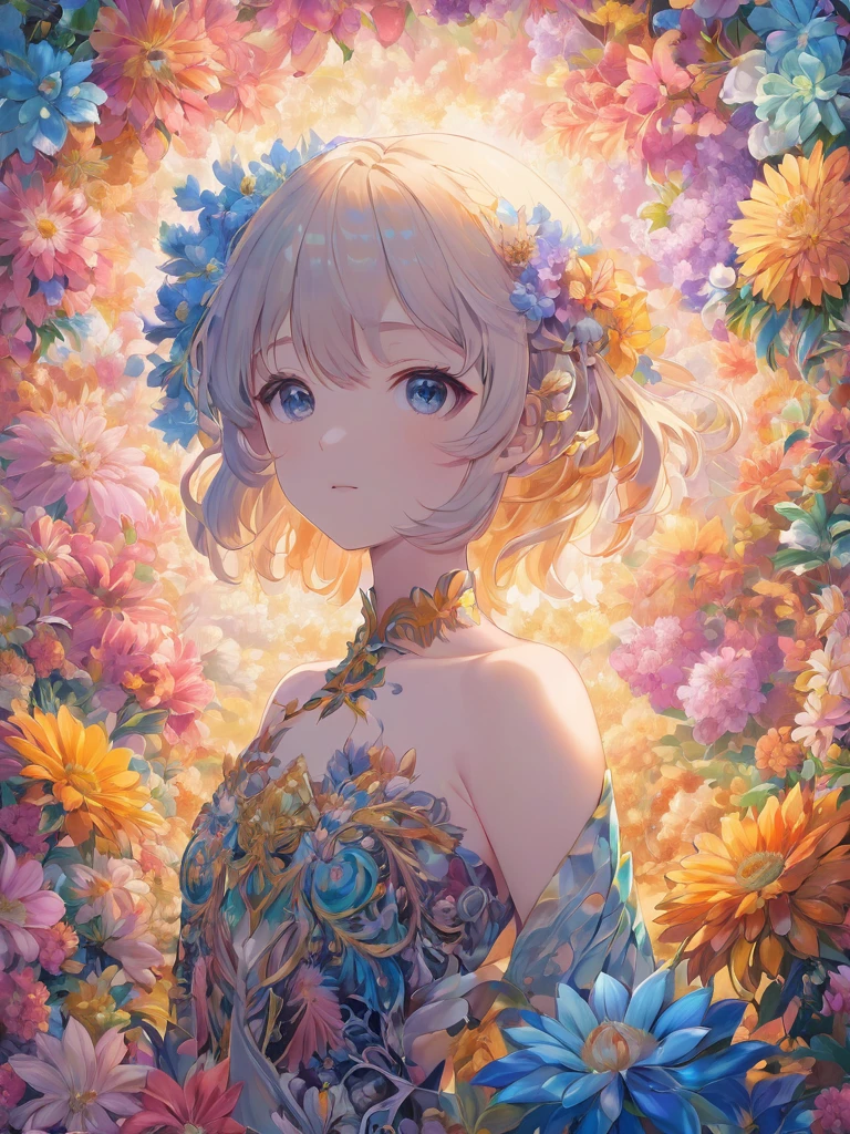 (Best quality), (masterpiece), (an extremely detailed beautiful), 2D, anime, upper body
anime, (masterpiece, top quality, best quality, official art, beautiful and aesthetic:1.2), (1girl), upper body, extreme detailed, (fractal art:1.3), colorful, flowers , highest detailed