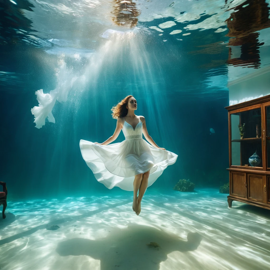 A woman in a white dress is suspended underwater in a living room uderwater, full body, atmosphere photo shoot uderwater for magazine, 24mm lens, photorealistic, ultra details professional color quality, Kodak portra 160, 8k HDR high quality
www.bing.com