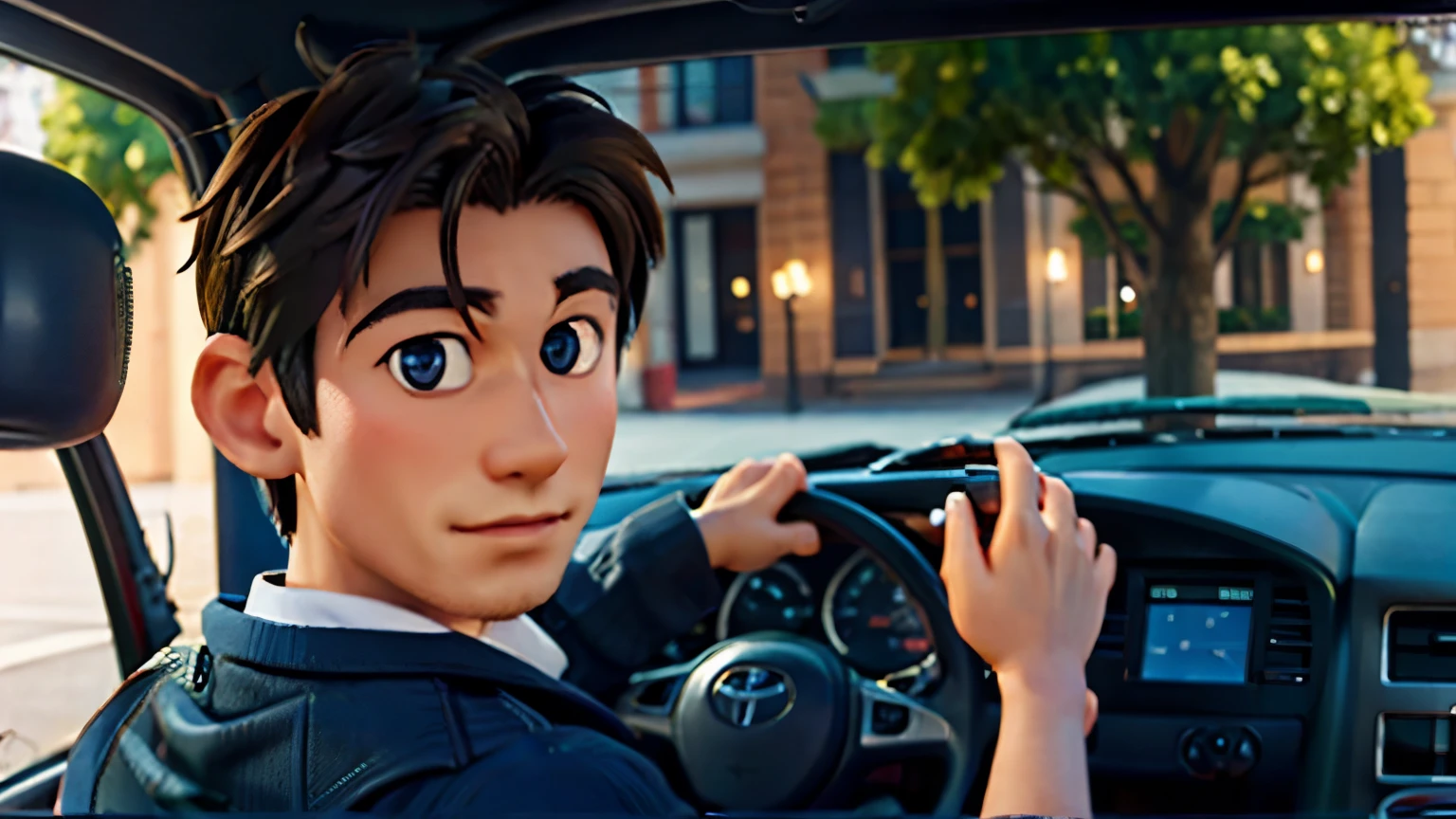 man driving toyota