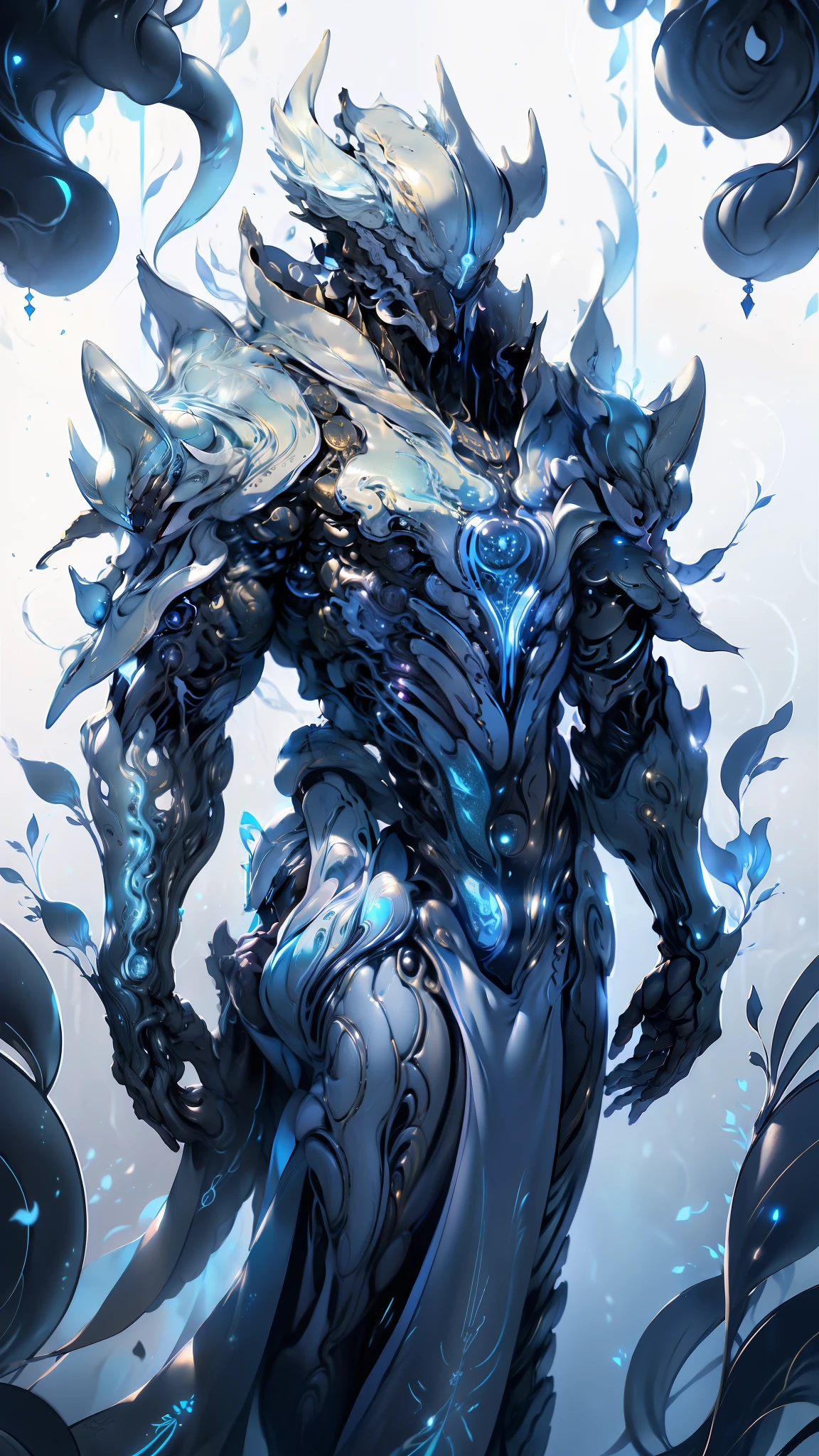 Beautifully detailed images,Depicts a magic sword lying on a table, Radiate magical energy. Blade, Shiny and soft, Cold Light, Bends and twists when reaching from one hand to the other, Create a mesmerizing, Blue flame swirling ethereal trail. The surrounding rooms are bathed in warmth, White glow, 给物品投射出Cold Light. Macro lens, Prime Time, Soft lighting