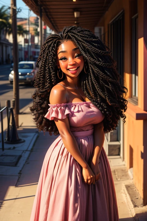 Requests
Copy prompts
((best quality)), ((Artwork)), (detailded), high qualiy, best quality, blackw, drapery, Africana, curly longhair, beautiful strong woman, olhos detaildeds , 18 years old, thick eyebrow, beautiful and soft makeup, fat moana, laughing facial expression, pink long skirt, Strapless dress