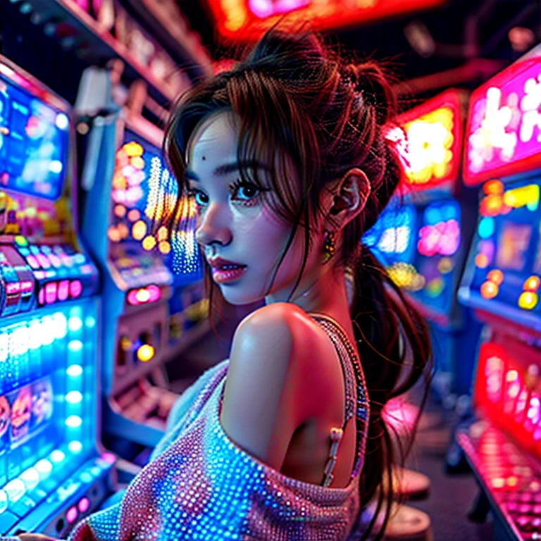 xuer Game girl,Full of (Game machine),(Temperance in heaven, life and eternity, rainbow:1.4). (Full body shot:1.2),intricate,dark fantasy,ultra detailed,surrealism,weird,expression art,grand scale,epic,zoomed out,wide angle,perfect hands.,Xxmix_Catecat,
(ExtremelyDetailed KAWAII face)