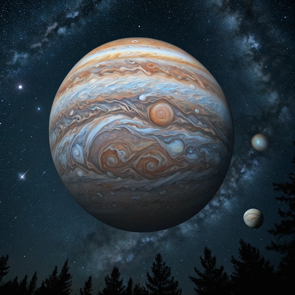 Night Sky、Jupiter、planet、Celestial Bodies