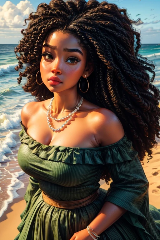 Requests
Copy prompts
((best quality)), ((Artwork)), (detailded), high qualiy, best quality, blackw, drapery, Africana, curly longhair, beautiful strong woman, olhos detaildeds , 18 years old, thick eyebrow, beautiful and soft makeup, fat moana, facial expression pouting, taking selfie, Yellow strapless dress, pearl necklace jacket, looking to the down, background field beach at night, strong wind, pearl earrings