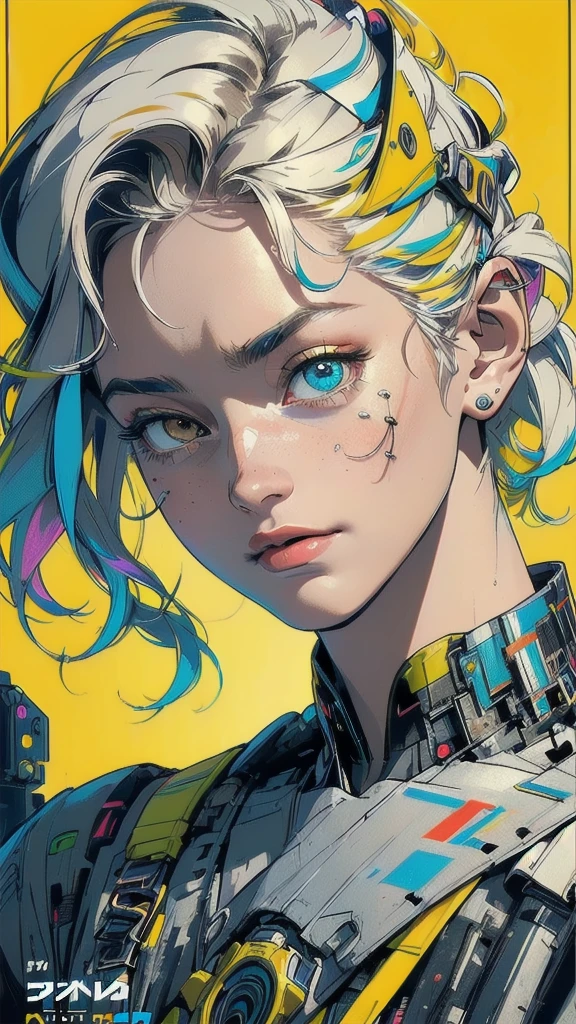 (((masterpiece, highest quality))),(((solo:1.2))),(((1girl:1.2))),32k wallpaper, very detailed, poster, vintage science fiction,(((((geometric cinematic movie poster))))), ((bauhaus)),(shape),(((abstract))),(mid century modern),movie poster,(((((portfolio))))),(((((Close-up))))),(((((bust up))))),((((more various angle)))),((((highlight)))),((((heterochromia)))),(((complete. detailed face))),((((Extremely talented)))),(((((most complecated futristic machine))))),(Colorful color scheme),(((detailed unlimited mechanic complete Equipment))),(((Absolutely DAISYyellow background))),