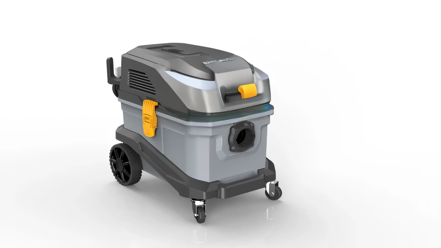 a close up of a vacuum cleaner on a white surface, 3 d Product Rendering, Product Rendering, Maximum, Product design rendering, vacuum, With 3D rendering, With 3D rendering, detailed picture, Product introduction photos, DIY, 3ds max rendering, computer generated, Hard Surface 3D, Wet and dry vacuum cleaner, 3D Model, 3D Model