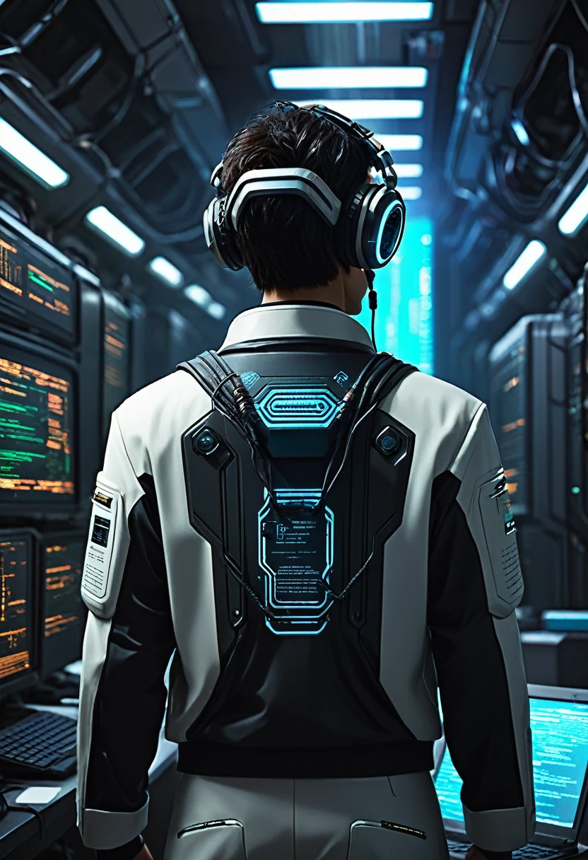 Ultra high quality，Science Fiction，男生Back，Back，Science Fiction，science and technology ，Digital，Computer World，Code，Code世界，整个世界都是Code