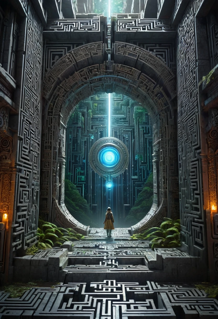 Artwork by mooncryptowow, In the forgotten kingdom, There is a portal in time and space, Hidden in the intricate maze of reality and illusion, Through a thorough fusion of realism and detail，Capturing its mysterious essence, Intertwined with glitches and binary code, Uncover its futuristic and sci-fi secrets, No humans