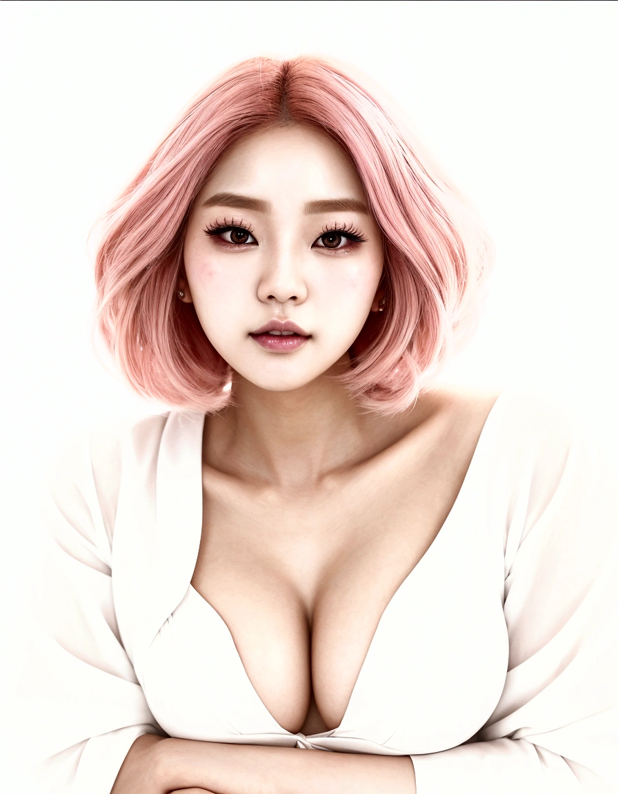 there is a woman with a pink hair posing for a picture, portrait of female korean idol, portrait of kpop idol, artwork in the style of guweiz, korean artist, [ 4 k digital art ]!!, sun yunjoo, korean girl, artgerm. anime illustration, korean woman, heonhwa choe, gorgeous digital painting, beautiful south korean woman