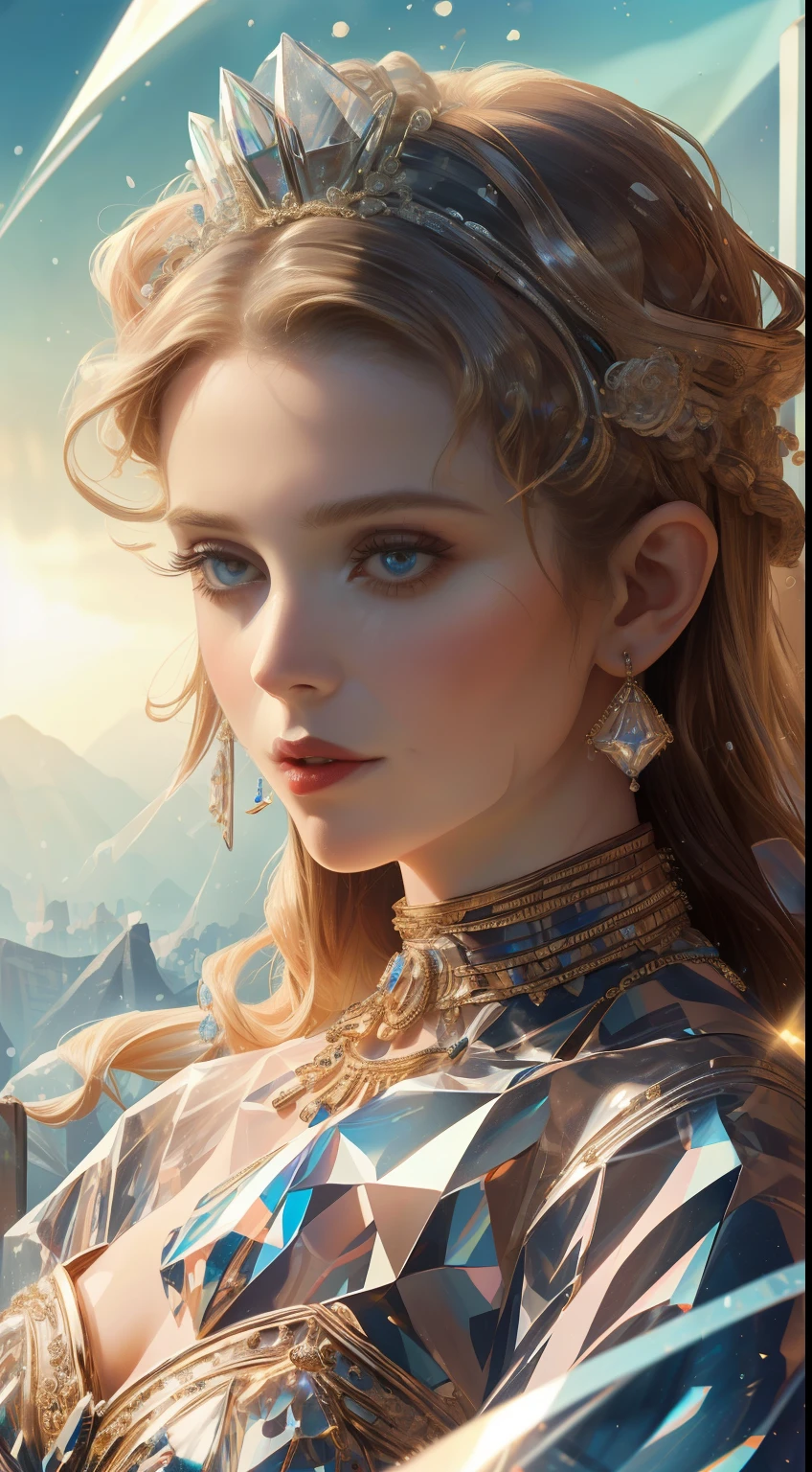 (Ultra-high quality masterpiece,Beautiful bust of an 18-year-old noble girl,Classical coiled hair,The eyes are shiny and clear,Floral craftsmanship,Crystal jewelry,Ultra-fine details,Soft lighting)
