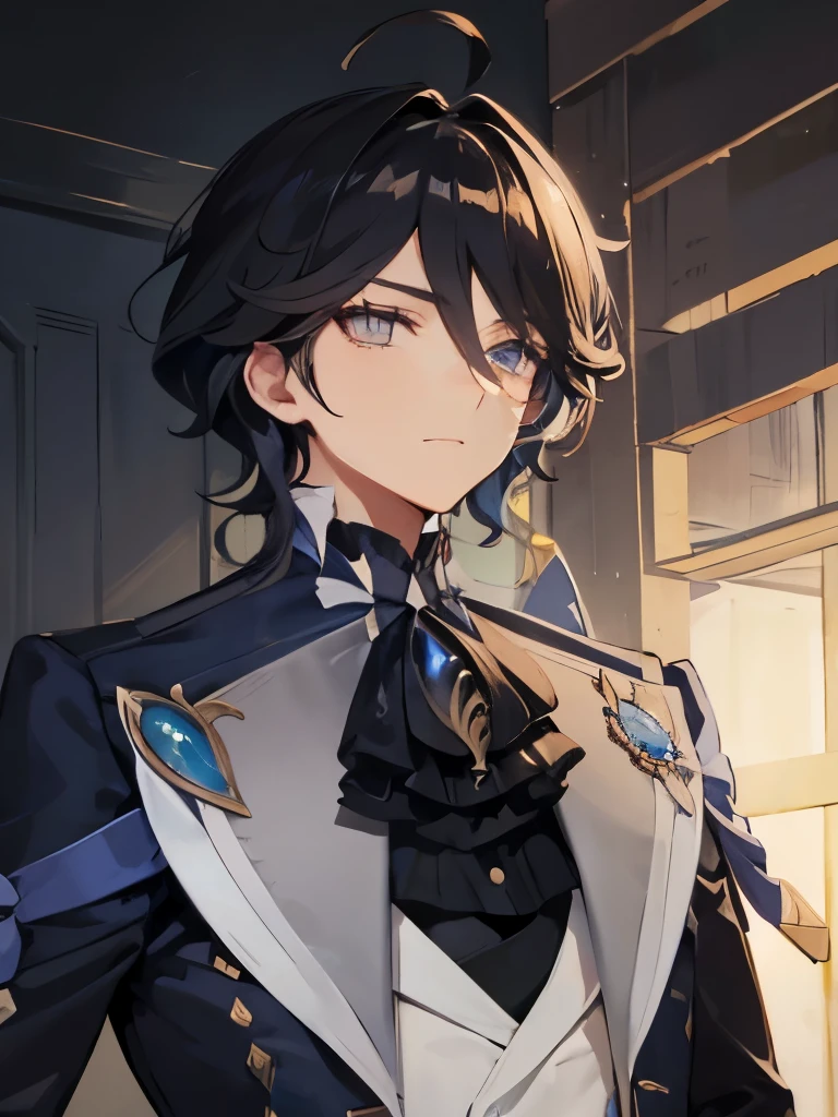 Black hair, golden eyes, brown skin, tall handsome man