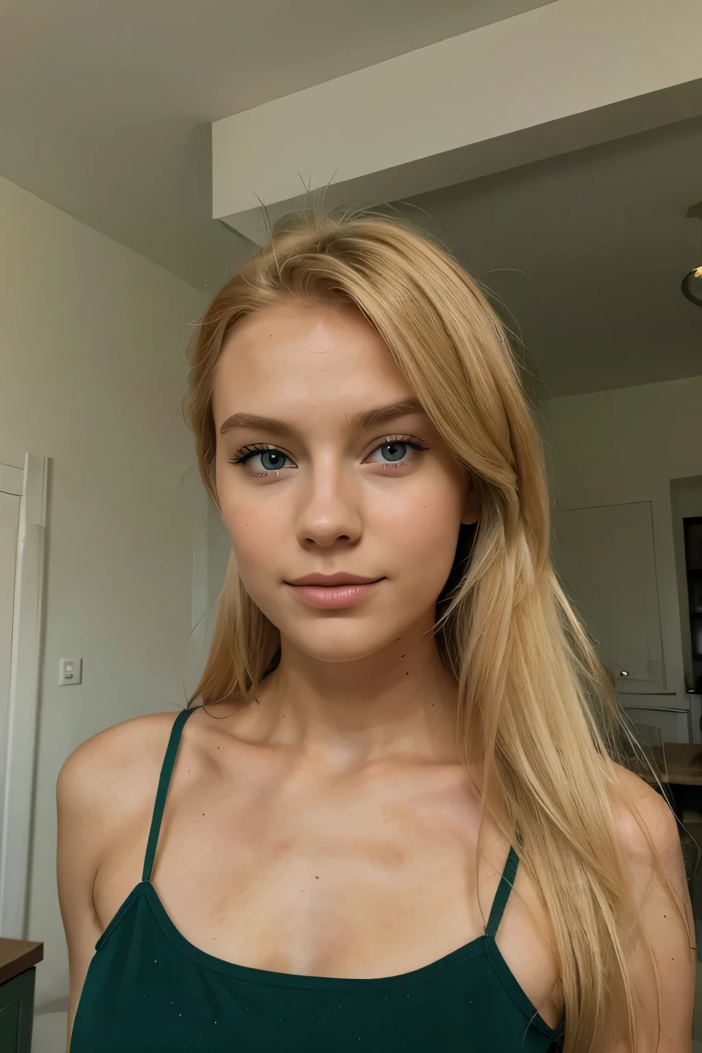 fille anglaise de 20ans blonde cheveux long yeux vert mannequin