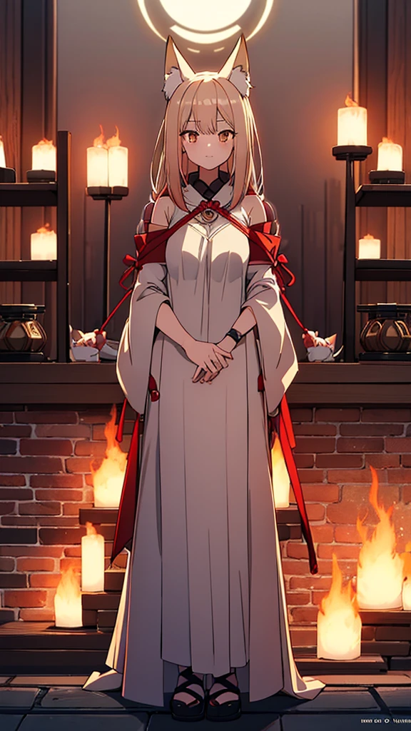 {{A fox spirit that preys on humans and takes their place}},One girl,alone,, Official Art, unity 8k wallpaper, Super detailed, beautiful and aesthetic, beautiful, masterpiece, Highest quality,, Fox Witch, Fox Mask Template, Haori, Foxfire Spells, Fox familiar, conversion, NSFW