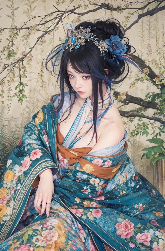 Indigo shades, Avant-garde, Kenji Miyazawa's Worldview, Taisho Romance, A Midsummer Night's Dream, A fantastic atmosphere, A starry sky, Starlight, Stardust, Nebula Study, night train, Fairy tales for adults, Beautiful Ghost, Fashion model Sayoko Yamaguchi, 1人のBeautiful bob cutの女性が立っている, Melancholic look, mysterious beautiful woman, Beautiful bob cut, Very sharp beauty, A woman from a distinguished family in the 1920s, pretty much beautiful face, Sharp eyes with long slits, Very delicate and beautiful eyes, Captivating woman, Very stylish woman, Elegant and noble beauty, Beautiful and stylish indigo kimono, A woman who looks about 27 years old, Five fingered hand, Gorgeous and luxurious, Chen Yifei, Female painting, Vivid and colorful paintings, Glamorous and luxurious, eiko ishioka, yuuki hagure, Ishida Sui with black hair, takeyuki kanda, inspired by Miwa Komatsu, Kazami Yuuka, Yoshitomo Nara, Yaoi Kasuma, Akiko Takase, Kazue Kato, Paintings from Nakahara Nantenbo, tumbler, What it is?, kimi takemura, For whom???, Yoshitomo Nara, chiho ashima, Aoi Ogata, kiyoko suzuki, Ishida Sui with black hair, Chen Yifeiに影響を与えた作品, Works that influenced Francesco Hayes, Inspired by Hendrik Terbruggen, Jean=Works that influenced Auguste Dominique Ingres, Works that influenced Liu Jun, Jean=Works that influenced Auguste Dominique Ingres, artwork in the style of Switzerland, by ヤン・J, Switzerland, Beautiful Art UHD 4K, Detailed painting 4k, Beautiful digital art, Beautiful artwork illustration, Switzerland masterpiece, By Chen Yanjun, Lee Song, Highest quality, The perfect angle, Perfect composition, Best Shot, Official Art, Cinematic Light, Figurative art, Beautiful and expressive paintings, Beautiful artwork illustration, wonderful, Cool Beauty, clear, mysterious, Highest quality, Official Art, Extremely delicate and detailed painting style, Beautiful and subtle effects, Elegant and beautiful painting art, The pinnacle of painting beauty, Perfect light, Perfect composition, The perfect angle, Perfect subject, Best Shot, Female Solo, Sharp contours, Face close-up