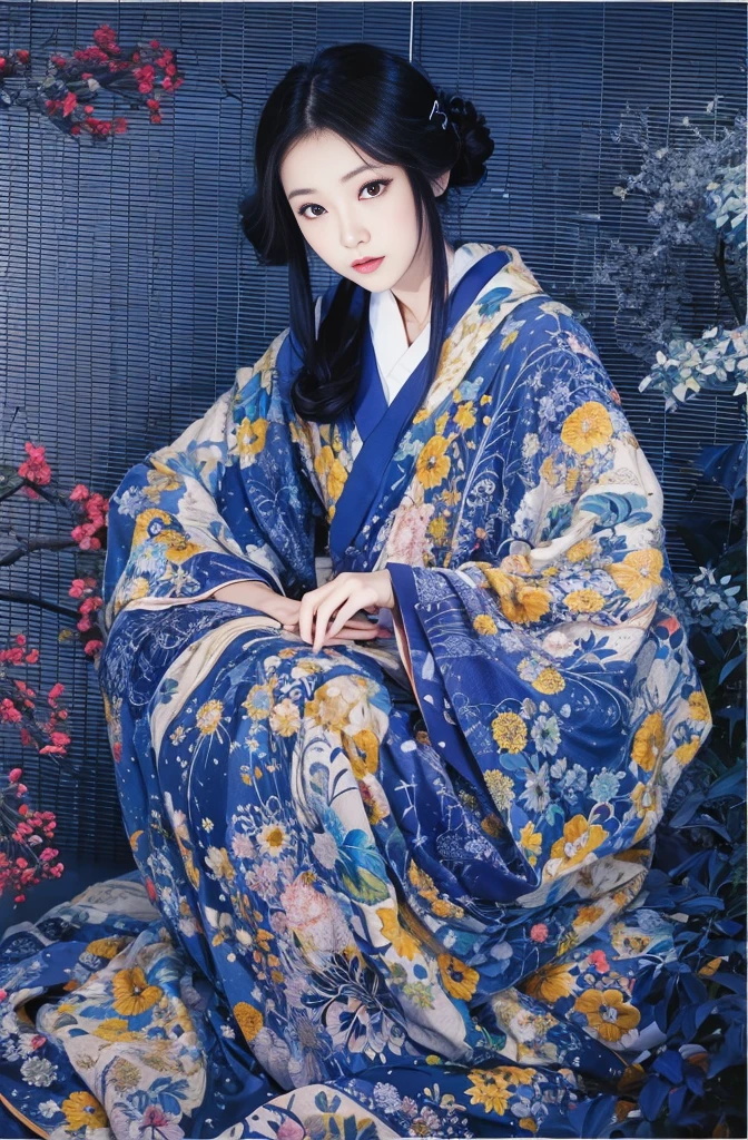 Indigo shades, Avant-garde, Kenji Miyazawa's Worldview, Taisho Romance, A Midsummer Night's Dream, A fantastic atmosphere, A starry sky, Starlight, Stardust, Nebula Study, night train, Fairy tales for adults, Beautiful Ghost, Fashion model Sayoko Yamaguchi, 1人のBeautiful bob cutの女性が立っている, Melancholic look, mysterious beautiful woman, Beautiful bob cut, Very sharp beauty, A woman from a distinguished family in the 1920s, pretty much beautiful face, Sharp eyes with long slits, Very delicate and beautiful eyes, Captivating woman, Very stylish woman, Elegant and noble beauty, Beautiful and stylish indigo kimono, A woman who looks about 27 years old, Five fingered hand, Gorgeous and luxurious, Chen Yifei, Female painting, Vivid and colorful paintings, Glamorous and luxurious, eiko ishioka, yuuki hagure, Ishida Sui with black hair, takeyuki kanda, inspired by Miwa Komatsu, Kazami Yuuka, Yoshitomo Nara, Yaoi Kasuma, Akiko Takase, Kazue Kato, Paintings from Nakahara Nantenbo, tumbler, What it is?, kimi takemura, For whom???, Yoshitomo Nara, chiho ashima, Aoi Ogata, kiyoko suzuki, Ishida Sui with black hair, Chen Yifeiに影響を与えた作品, Works that influenced Francesco Hayes, Inspired by Hendrik Terbruggen, Jean=Works that influenced Auguste Dominique Ingres, Works that influenced Liu Jun, Jean=Works that influenced Auguste Dominique Ingres, artwork in the style of Switzerland, by ヤン・J, Switzerland, Beautiful Art UHD 4K, Detailed painting 4k, Beautiful digital art, Beautiful artwork illustration, Switzerland masterpiece, By Chen Yanjun, Lee Song, Highest quality, The perfect angle, Perfect composition, Best Shot, Official Art, Cinematic Light, Figurative art, Beautiful and expressive paintings, Beautiful artwork illustration, wonderful, Cool Beauty, clear, mysterious, Highest quality, Official Art, Extremely delicate and detailed painting style, Beautiful and subtle effects, Elegant and beautiful painting art, The pinnacle of painting beauty, Perfect light, Perfect composition, The perfect angle, Perfect subject, Best Shot, Female Solo, Sharp contours, Face close-up