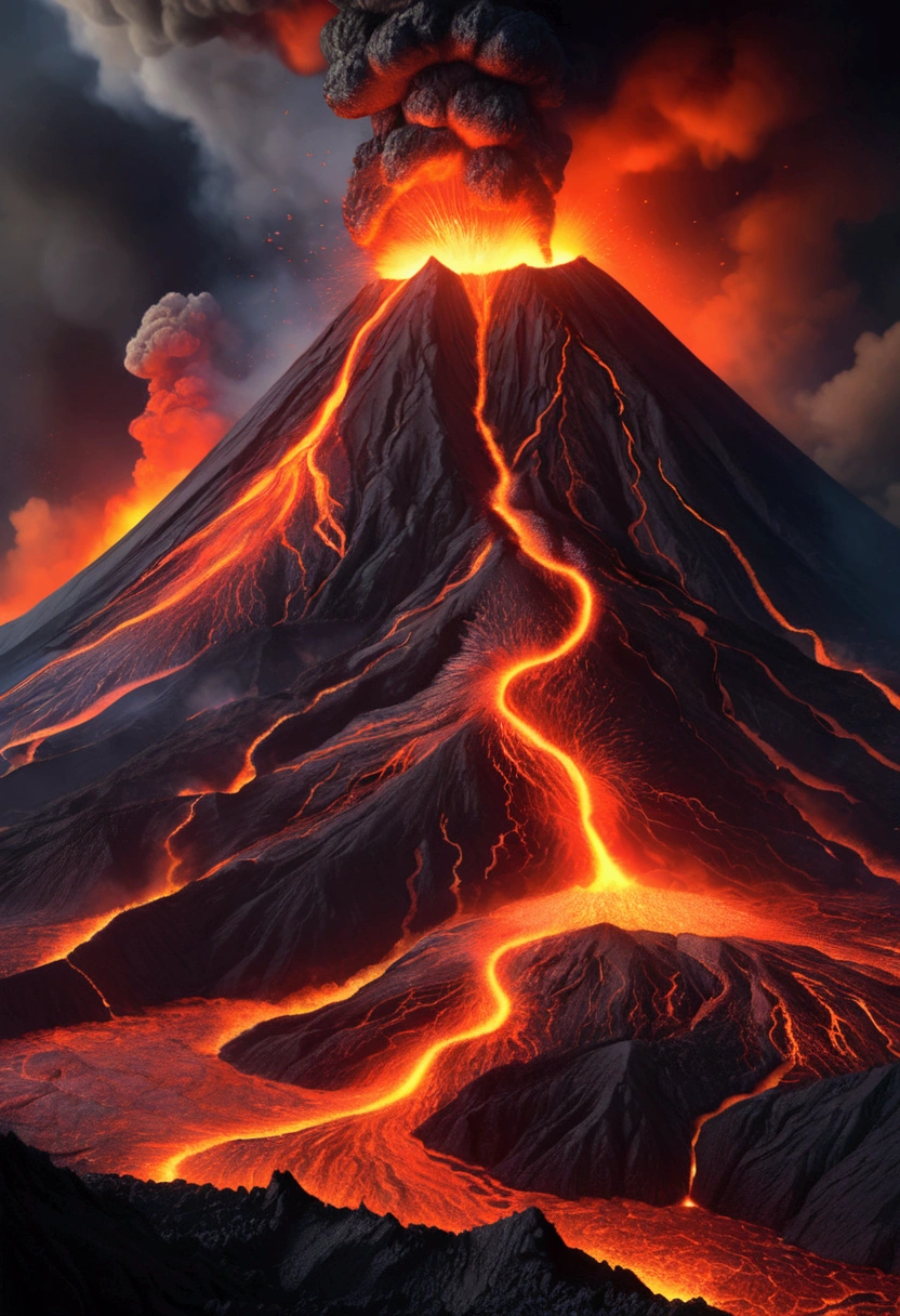 volcano、magma、eruption